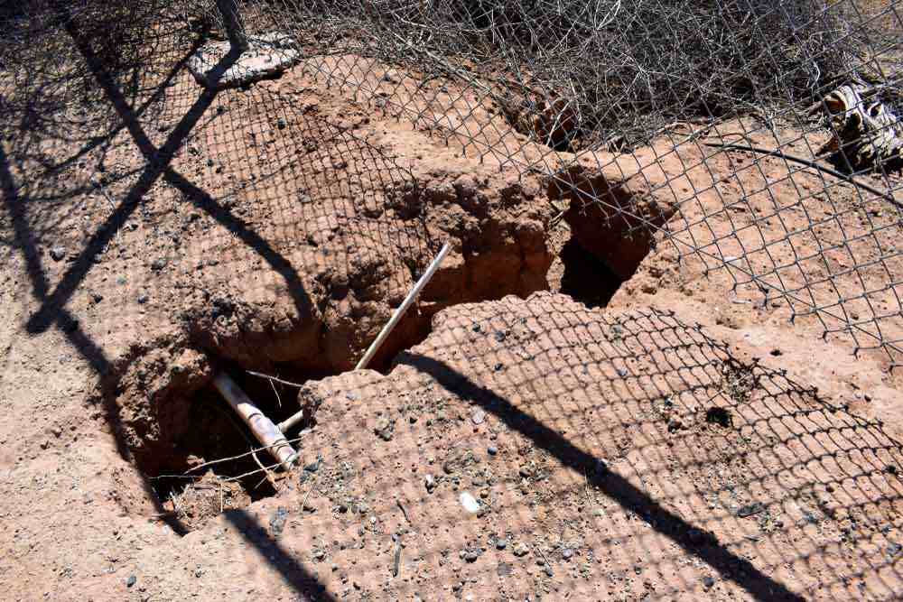 pipe under eroded soil