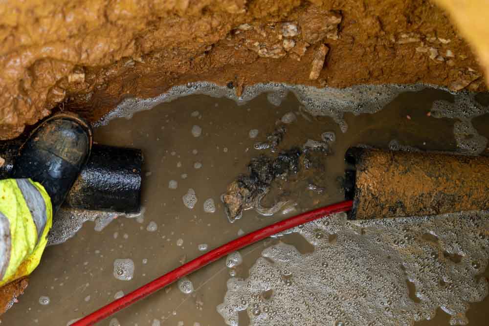 backed up sewer line